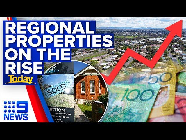 Regional property values record sharp rise across Australia | 9 News Australia