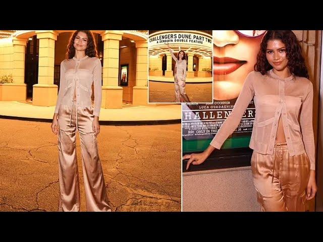 Zendaya Stuns in Sheer Top at Double Feature Premiere | Dune 2 & Challengers