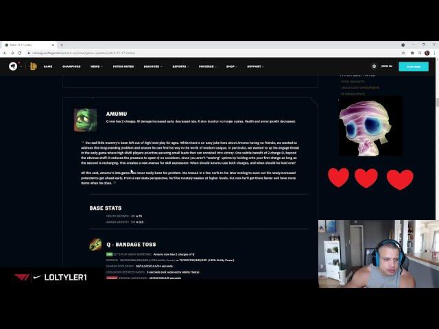 Tyler1 Reacts To AMUMU Changes!!!