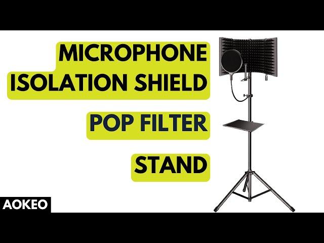 AOKEO - MICROPHONE ISOLATION SHIELD, POP FILTER, STAND