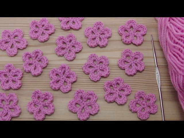 Вязание простого ЦВЕТКА - урок вязания для начинающих - Lesson crochet flowers