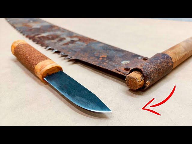 Making a Knife from an Old Saw | It Floats!