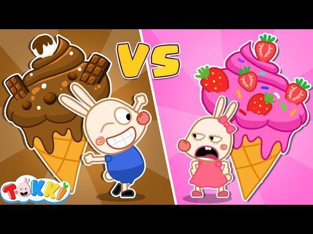 Tokki, Black or Pink Ice Cream - Kids Play Black & Pink Challenge  @tokkichannel