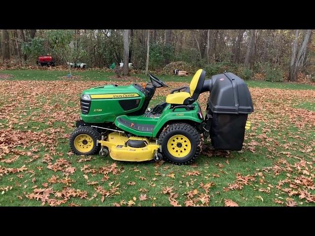 John Deere x739 Garden Tractor & Bagger Make Fall Leaf Clean-Up Easy! Material Collection System MCS