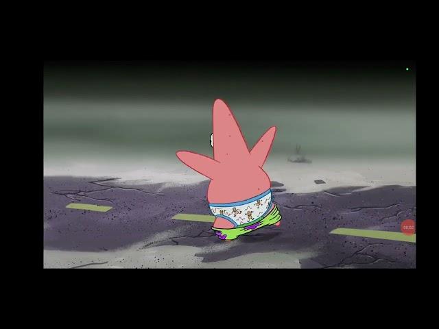 Patrick running and crying whilst his pants are down