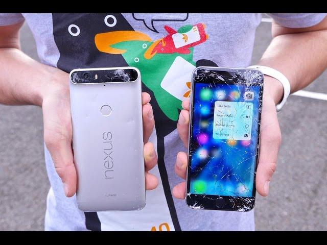 Nexus 6P vs iPhone 6S Plus Drop Test!