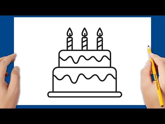 Comment dessiner un gâteau d'anniversaire étape par étape