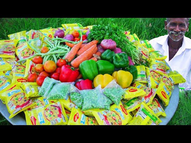 100 MAGGI NOODLES RECIPE | DELICIOUS VEGETABLE MASALA NOODLES | Village Grandpa Show