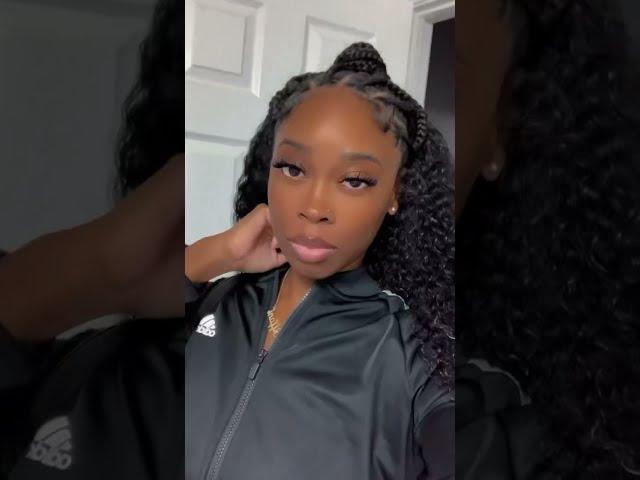 Half Up Half Down Braids Sew In Curly Hairstyles ️ #Shorts