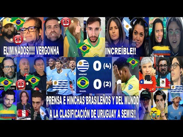 PRENSA E HINCHAS BRASILEÑOS ELIMINADOS Y DEL MUNDO REACCIONAN A URUGUAY 4-2 BRASIL EN PENALES ÉPICOS