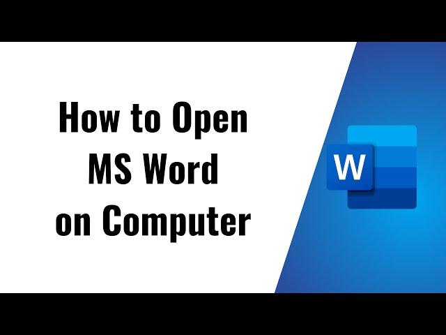 How to open Ms Word on Computer