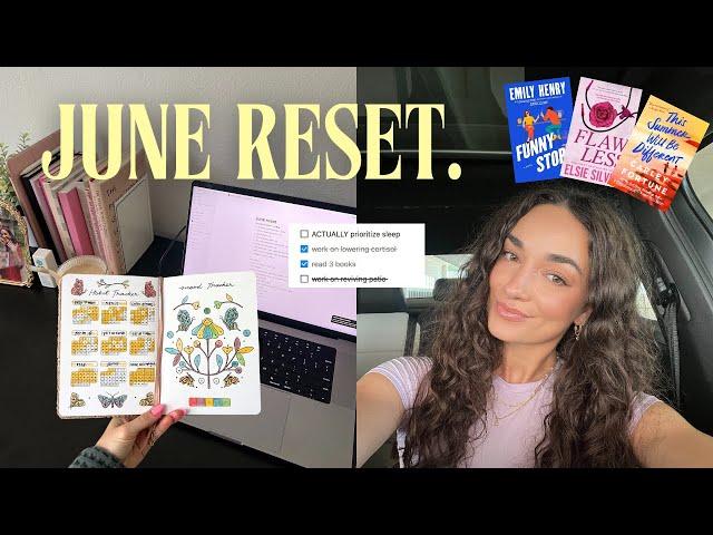 MONTHLY RESET: setting new goals, TBR list + reading recap, june planner setup, spending recap