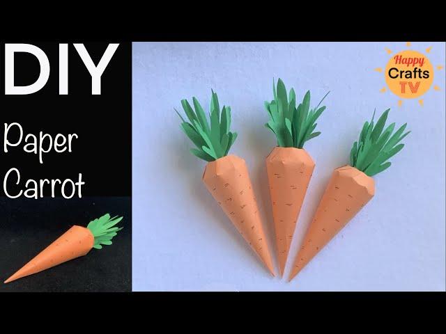 HOW TO MAKE A CARROT OUT OF PAPER | DIY Paper Carrot | Easter Craft Ideas