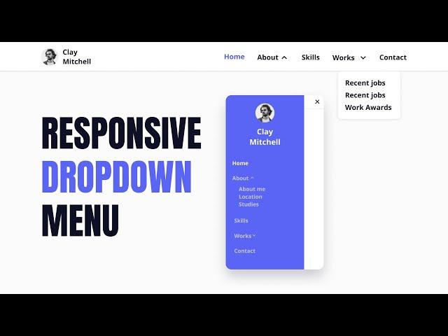 Responsive Dropdown Menu Bar With HTML CSS And JAVASCRIPT