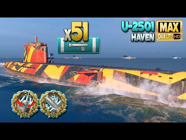 Submarine U-2501: Torpedo terror (51) on map Haven - World of Warships