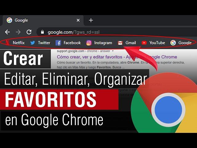 Como Crear Editar Organizar y Eliminar FAVORITOS en Google Chrome | marcadores google chrome 2024