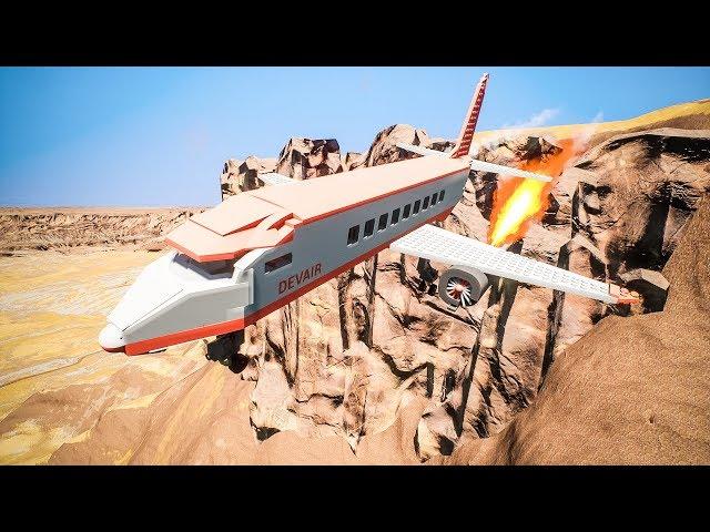 Lego Airplane Falls Crashes in Canyon | Brick Rigs