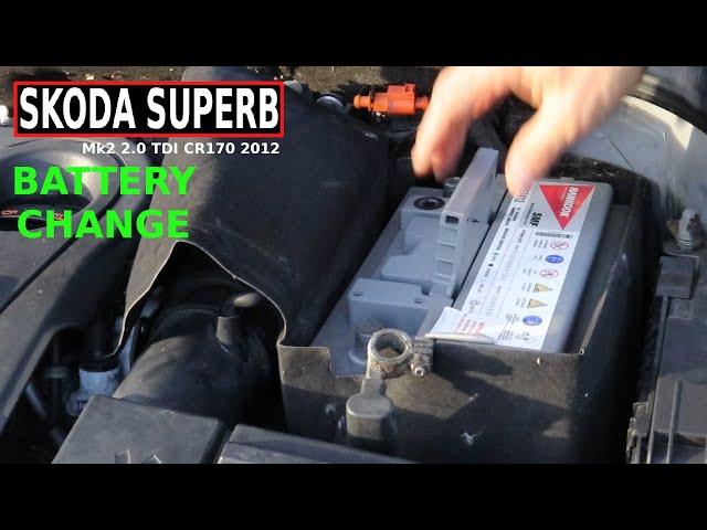 SKODA SUPERB Battery Change and testing 2.0 TDI CR170 Mk2