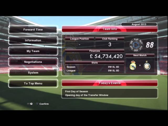 Pro Evolution Soccer 2014 (PES 2014) - First 20 minutes of Master League