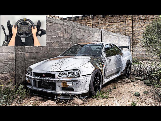 Rebuilding Nissan Skyline R34 | Forza Horizon 5 | Steering Wheel Gameplay