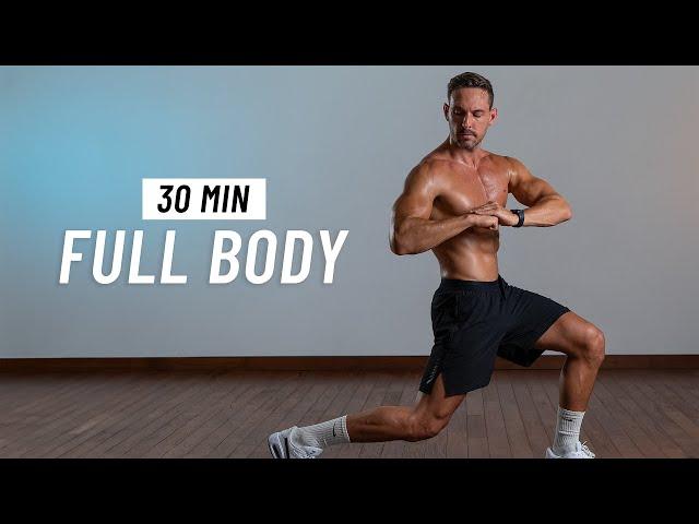 30 Min Full Body Workout - Build Strength & Burn Fat At Home (No Equipment + No Jumping)