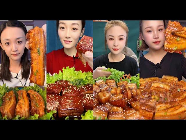 ASMR Chinese Mukbang Eating Delicious Braised Pork Belly五花肉吃播［Eating Sounds］#2