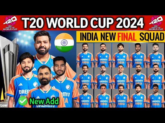 ICC T20 World Cup 2024 | Team India New Final Squad | India 15 Members Squad For T20 World Cup 2024