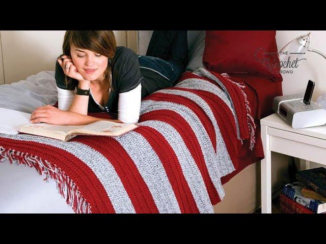 Crochet School Spirit Throw Pattern | BEGINNER | The Crochet Crowd