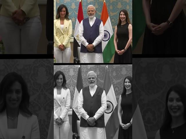 PM Modi meets Egyptian Yoga teachers Reem Jabak, Nada Adel in Egypt’s Cairo