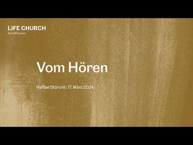 Vom hören | Raffael Störchli