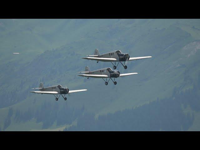 OldtimAIR Flugparade Stanserhorn 2024 - Junkers F13 +A50 Junior, Lightwing AC4 GT - HB-WED + HB-612