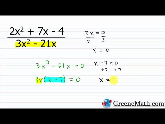 Finding the Restricted Values for a Rational Expression