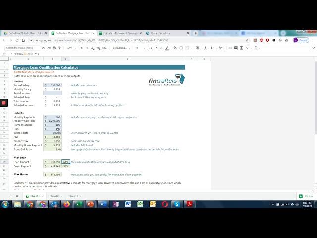 How to Use FinCrafters Mortgage Loan Qualification Calculator