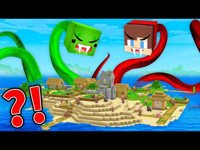 Mikey and JJ SNAKES Attacked The Island in Minecraft (Maizen)