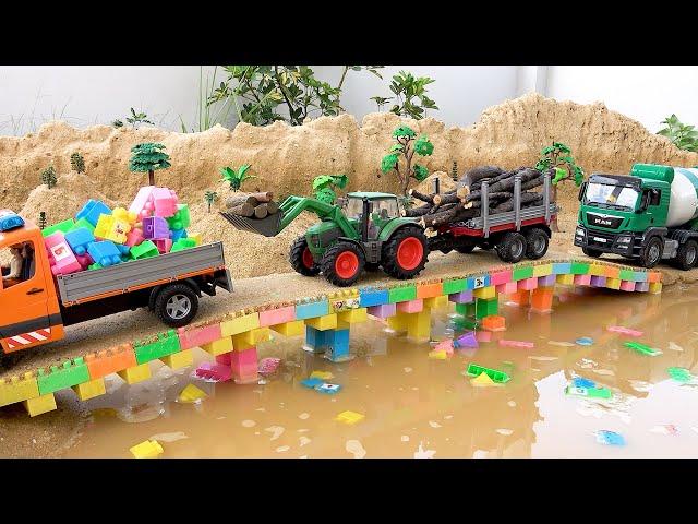 Build Bridge Blocks Toys Construction Vehicles Excavator Dump Truck