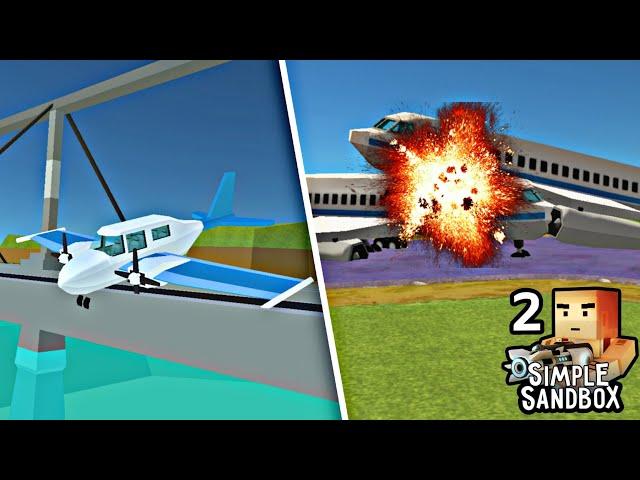 Real Life Plane Crashes RECREATED in SSB2 | Simple Sandbox 2