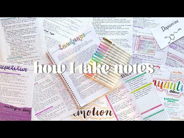 How to take aesthetic notes for lazy students *note-taking + study tips*