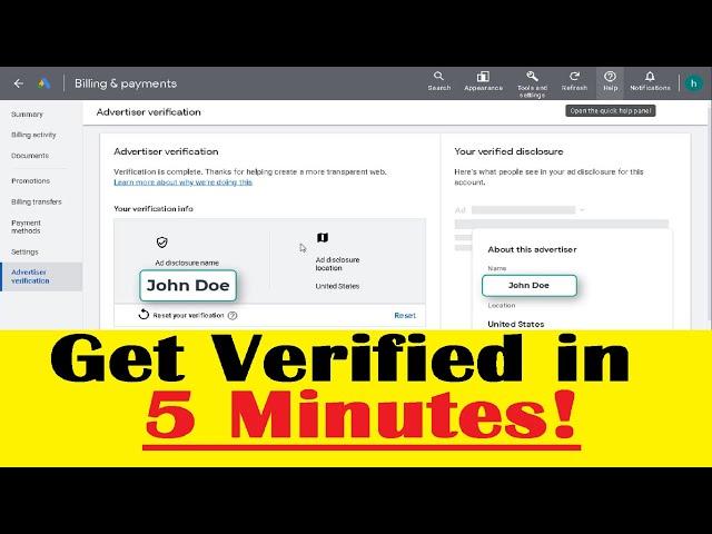 Google Ads Advertiser Verification Process For  Individuals & Affiliate Marketers