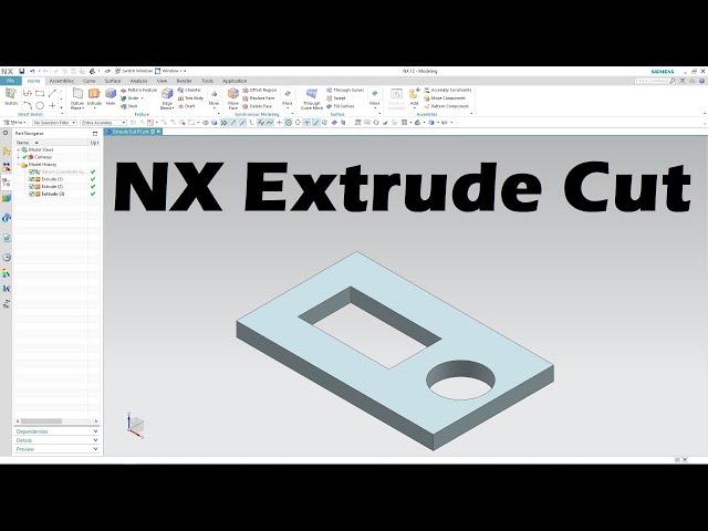 Siemens Nx Extrude Cut Tutorial