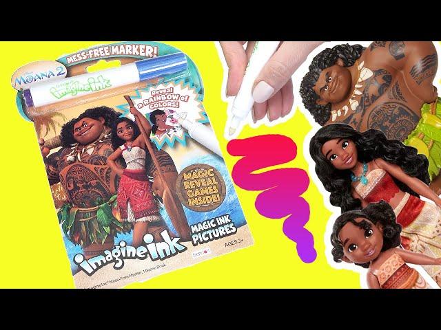 Moana 2 Movie Imagine Ink Activity Coloring Book with Magic Marker and Dolls