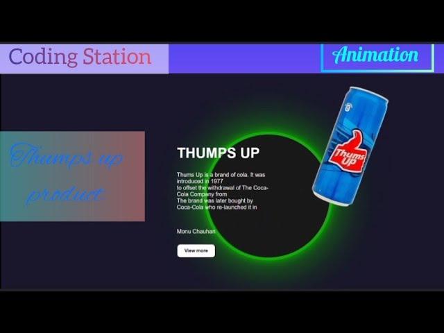 THUMPS UP Product in Coding Station| HTML CSS | Loader CSS Animation