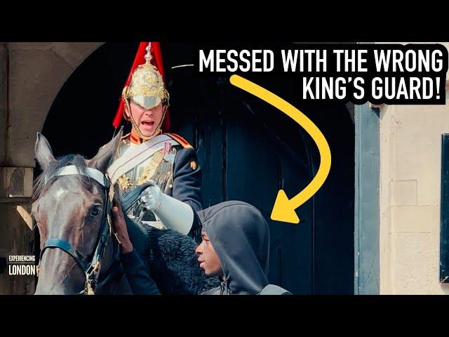 HE MESSED AROUND THEN THIS HAPPENS! | Horse Guards, Royal guard, Kings Guard, Horse, London, 2024