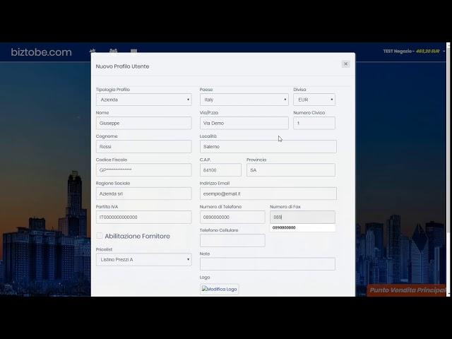 Biztobe - Tutorial 3 - Nuovo Cliente