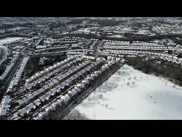 View of snow in Firthpark from above