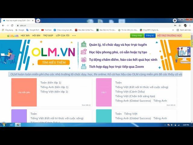 Hướng Dẫn Học Trực Tuyến Trên Trang OLM.VN