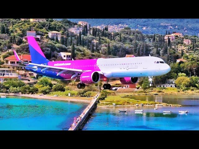 CORFU - ONE OF THE MOST SPECTACULAR AIRPORT IN THE WORLD - CRAZY LANDINGS