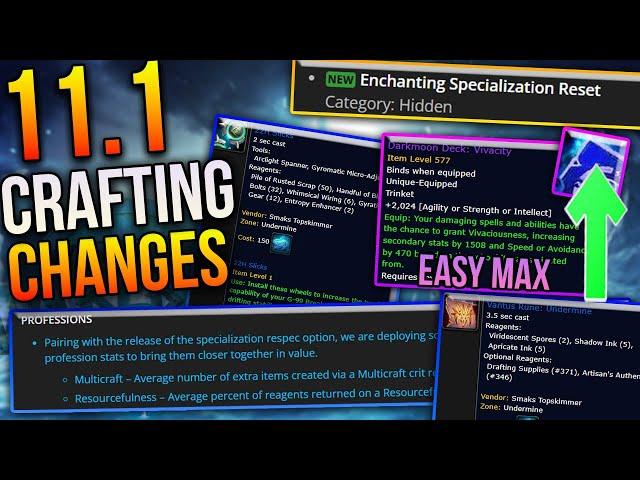 11.1 Profession Skill Points Reset | Stats Buffs & Nerfs | SPEEDRUN Enchanting to 100% in 1 Day!