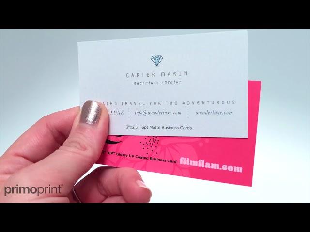 Glossy UV vs. Matte Business Card Stock | Primoprint