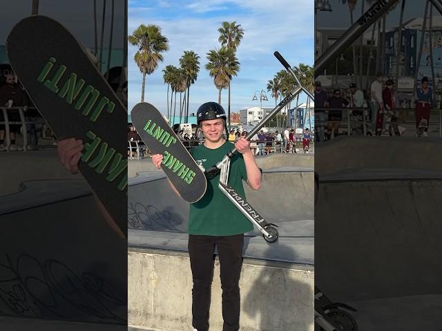 venice beach skaters try scootering 