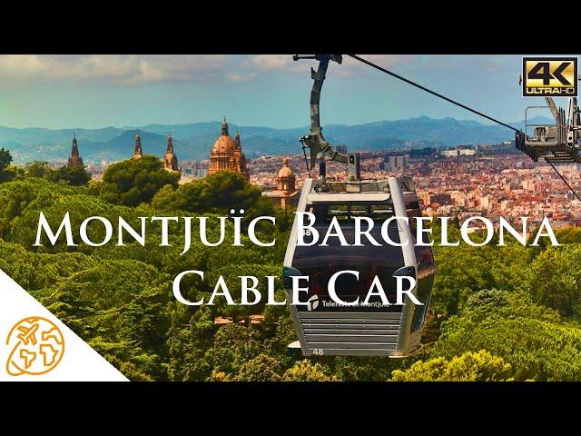 Montjuic Barcelona Flying over Barcelona! Teleferic Montjuic Cable Car Catalonia, Spain Funicular